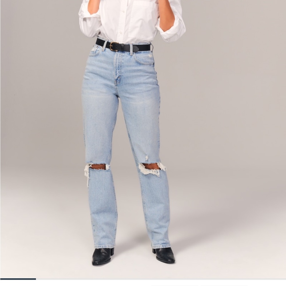 Abercrombie Ultra high rise 90s straight jeans (curve love)